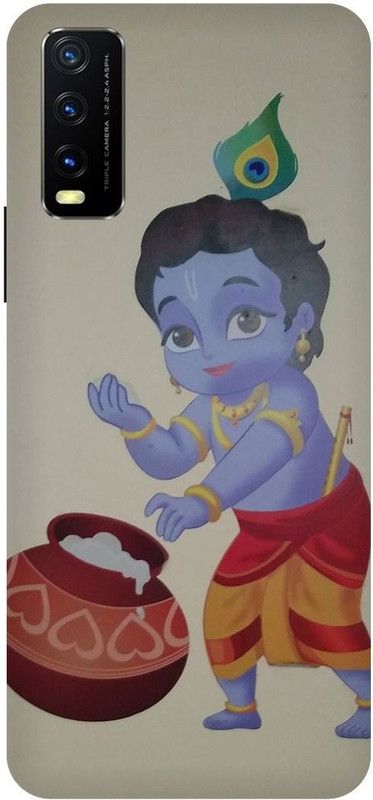 Bluvver Back Cover for Vivo Y12s, V2033, Printed Lord Krishna Nandlal Kanha ji Makhan chor Back Cover  (Multicolor, Hard Case, Pack of: 1)