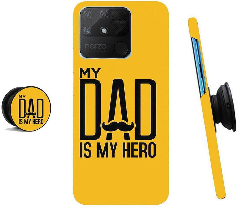 HELLO CASE Back Cover for Realme Narzo 50A  (Yellow, Black)