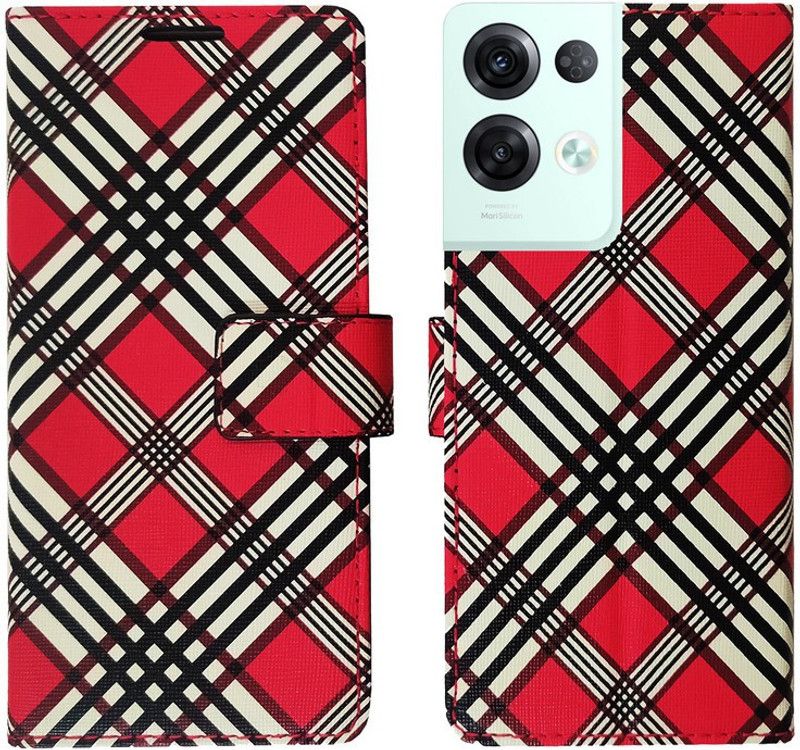 AD Enterprises Flip Cover for Oppo Reno8 Pro 5G  (Pink, Magnetic Case, Pack of: 1)