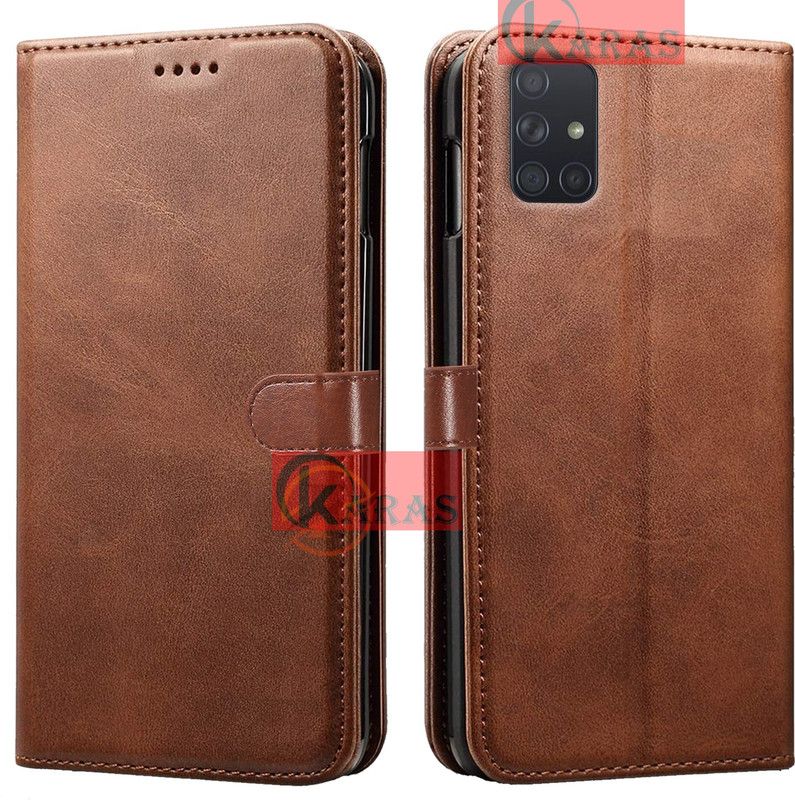 KARAS Flip Cover for Samsung A71  (Brown, Dual Protection, Pack of: 1)