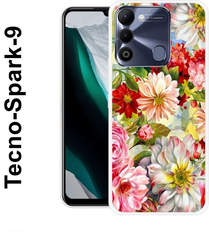 REALKING Back Cover for Tecno Spark 9  (Multicolor, Grip Case, Silicon)