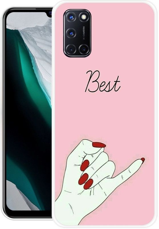 JATLAND Back Cover for Oppo A52  (Pink, White, Grip Case, Silicon)