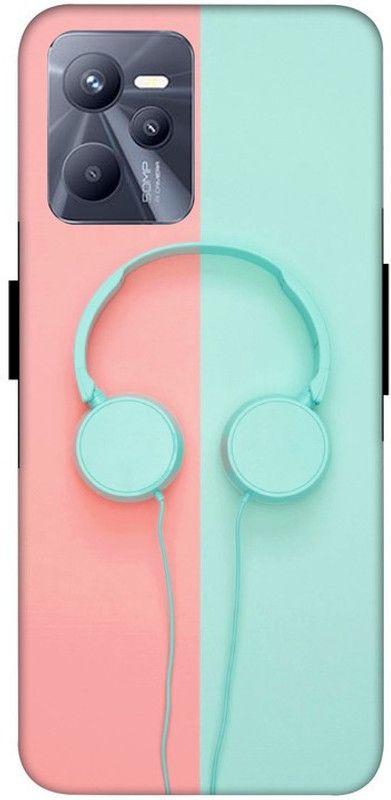 XLIQ Back Cover for Realme C35  (Pink, Green, Grip Case, Silicon)