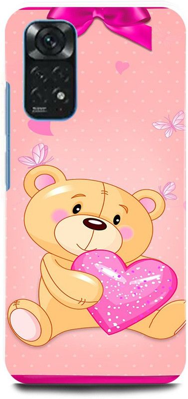 play fast Back Cover for Redmi Note 11 TEDDY, BEER, CUTE, LOVELY, TEDDY, BEER  (Pink, Hard Case, Pack of: 1)