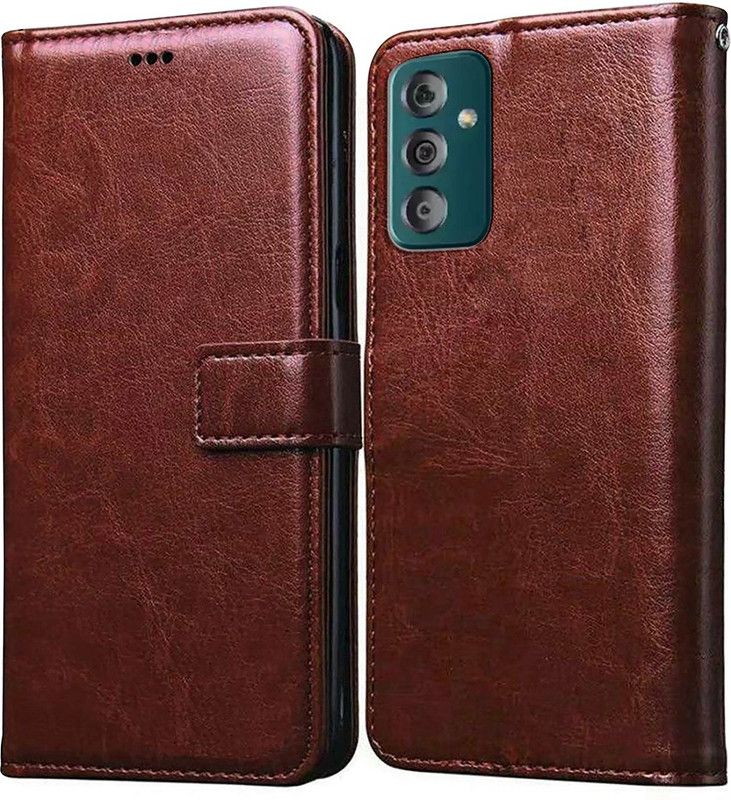 Flipkart SmartBuy Flip Cover for Samsung Galaxy F23 5G Leather Flip Cover  (Brown, Pack of: 1)
