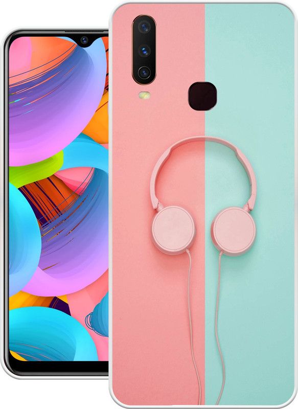 Print maker Back Cover for Vivo Y11  (Pink, Blue, Grip Case, Silicon, Pack of: 1)