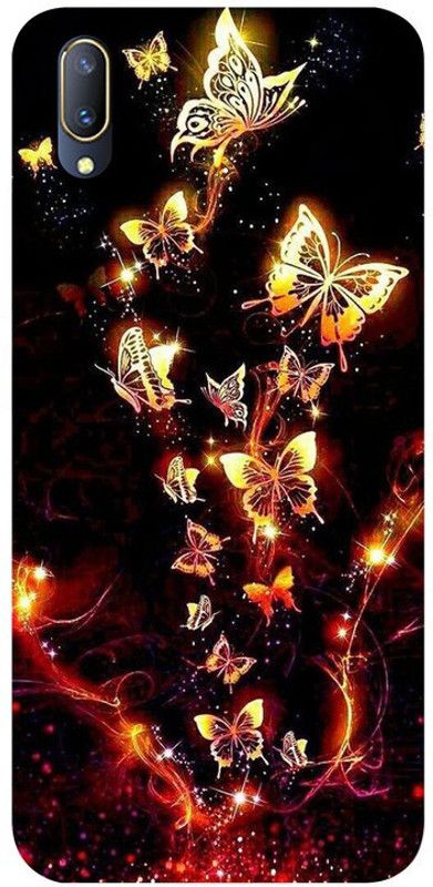 Golden Mask Back Cover for Vivo V11 Pro Black Background With Golded Butterfly  (Multicolor, Waterproof, Silicon, Pack of: 1)