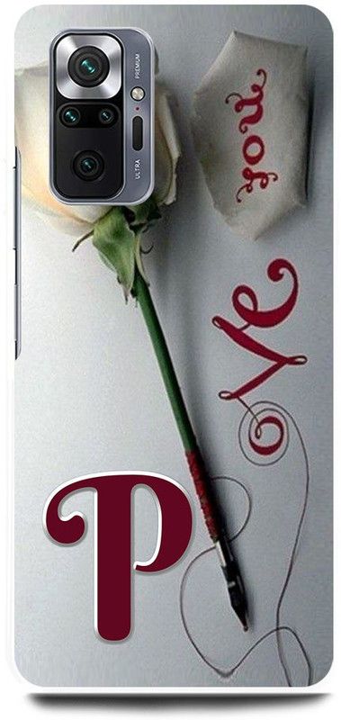 FRONK Back Cover for REDMI Note 10 Pro, P, NAME, LETTER, ALPHABET, LOVE  (Silver, Hard Case, Pack of: 1)