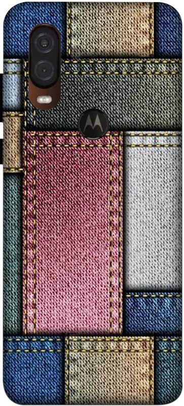 NDCOM Back Cover for Motorola One Vision Seamless Denim Texture Printed  (Multicolor, Hard Case, Pack of: 1)