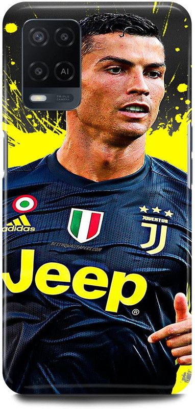 FRONK Back Cover for OPPO A54, CPH2239, CRISTIANO, RONALDO, FOOTBALL, PLAYER, JUVENTUS  (Yellow, Hard Case, Pack of: 1)
