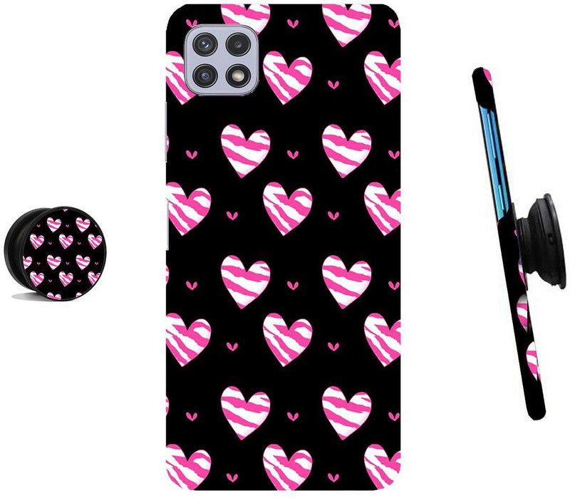 MY SWAG Back Cover for Samsung Galaxy F42 5G, Samsung Galaxy A22 5G  (Black, Pink, Cases with Holder)
