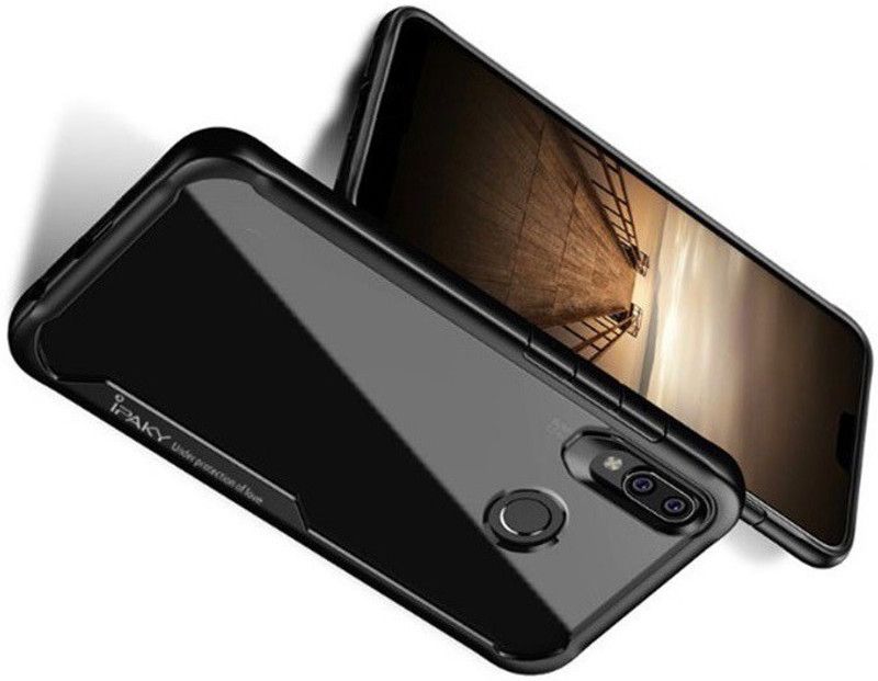 CELLCAMPUS Bumper Case for Vivo Y91  (Transparent, Black, Grip Case, Pack of: 1)