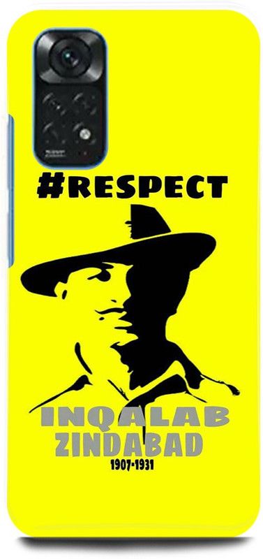 play fast Back Cover for Redmi Note 11 SHAHID, BHAGAT, SINGH, INQALAB, ZINDABAD  (Yellow, Hard Case, Pack of: 1)