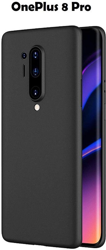 Aaralhub Back Cover for OnePlus 8 Pro  (Black, Camera Bump Protector, Silicon, Pack of: 1)