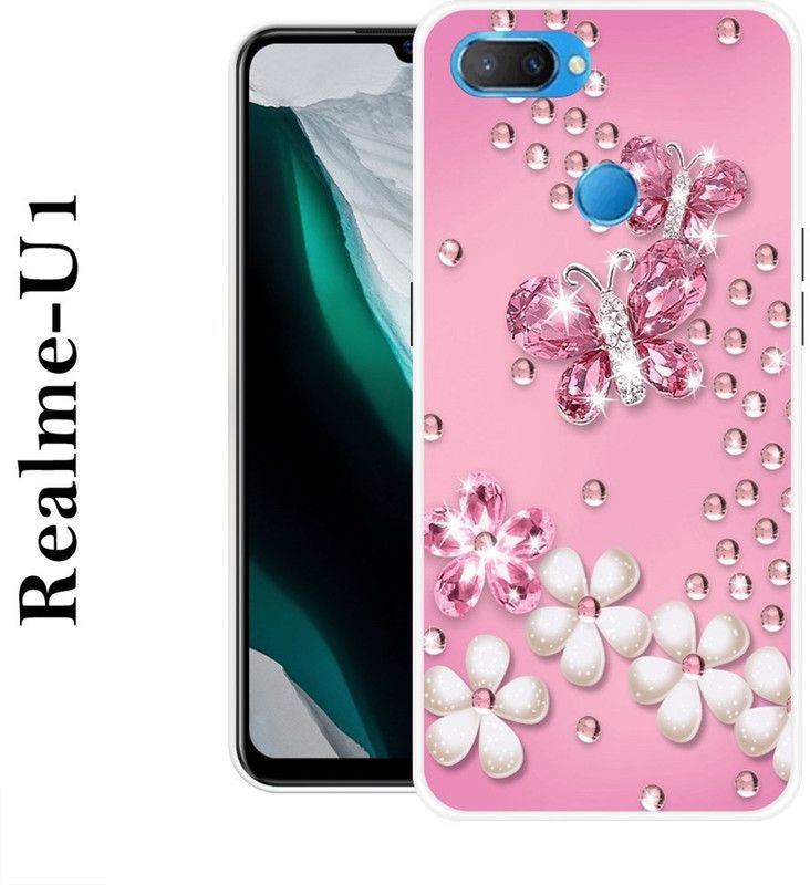 SUPERCASE Back Cover for Realme U1  (Pink, White, Grip Case, Silicon)