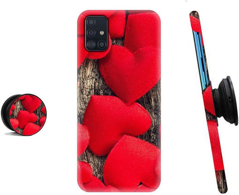 ZAPPY Back Cover for Samsung Galaxy A51  (Brown, Red, Cases with Holder)