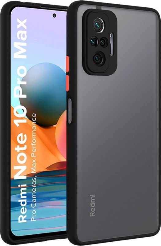 AOnes Back Cover for Xiaomi Redmi Note 10 Pro  (Black, Cases with Holder, Pack of: 1)