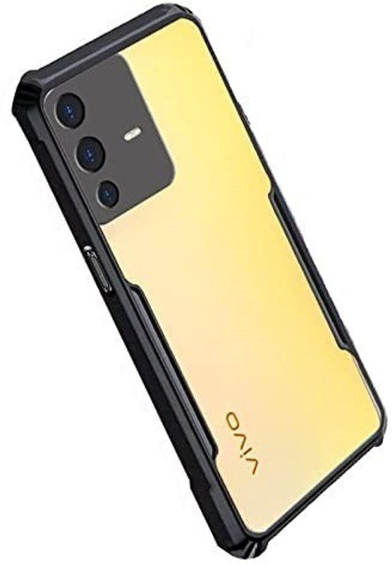 Mersal Back Cover for Vivo V23 5G, Premium Premium Boom TPU Transparent case  (Black)