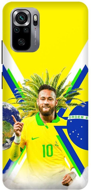 DIKRO Back Cover for REDMI Note 10S, MZB08PLIN, NEYMAR, JR, FRANCE, PSG, FOOTBALL, PLAYER  (Yellow, Hard Case, Pack of: 1)