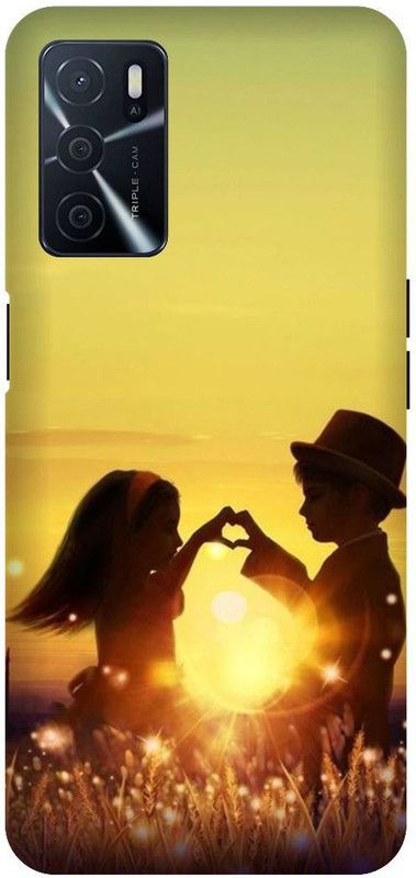 VS PRINT LINK Back Cover for OPPO A16 \ CPH2269 \ LOVE,ANIME,COUPLE, GIRL, BOY ,Printed back cover  (Yellow, Hard Case, Pack of: 1)