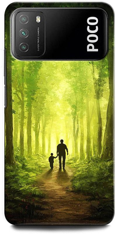 ORBIQE Back Cover for POCO M3 MZB082QIN FATHER DAUGHTER LOVE, NATURE, CUTE GIRL, FATHER LOVE  (Multicolor, Hard Case, Pack of: 1)