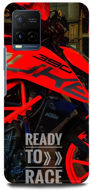 DIKRO Back Cover for Vivo Y33T, V2146, KTM, DUKE, BIKE, LOVER, SPORTS  (Red, Hard Case, Pack of: 1)