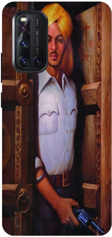 THE NARAYANA COLLECTIONS Back Cover for VIVO V19-1933-BHAGAT,SINGH,SHAHID,JATT,PUNJABI  (Multicolor, Hard Case, Pack of: 1)