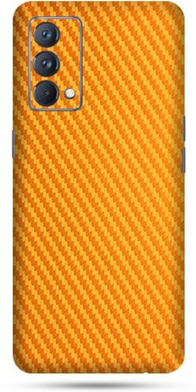 OggyBaba realme gt Mobile Skin  (Golden Carbon Fibre Skin Matte Finish)