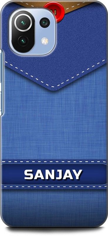 WallCraft Back Cover for Mi 11 Lite SANJAY NAME, S LETTER, BLUE, JEANS, ALPHABET, DESIGN  (Multicolor, Dual Protection)