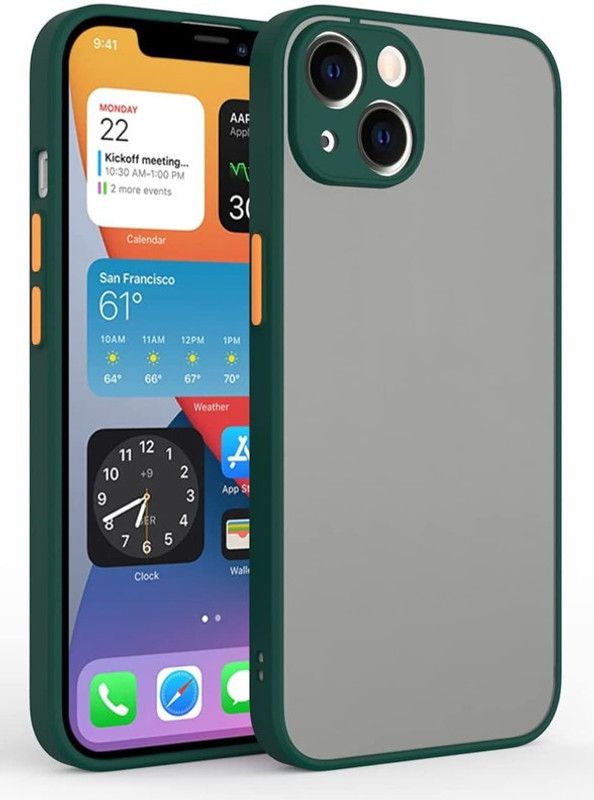 Cover Alive Back Cover for Apple iPhone 13  (Green, Camera Bump Protector, Pack of: 1)