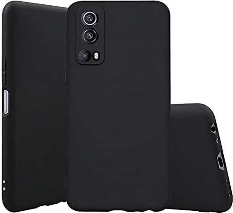 S-Softline Back Cover for IQOO 8  (Black, Flexible, Pack of: 1)
