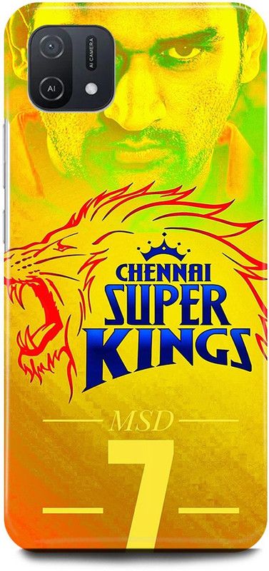 FIKORA Back Cover for OPPO A16E, CPH2421, MS, DHONI, MAHENDRA, SINGH, DHONI, CSK, PLAYER  (Yellow, Hard Case)