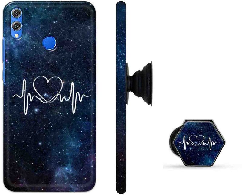 PRINTEDGE Back Cover for Honor 8X  (Multicolor, Cases with Holder, Pack of: 2)