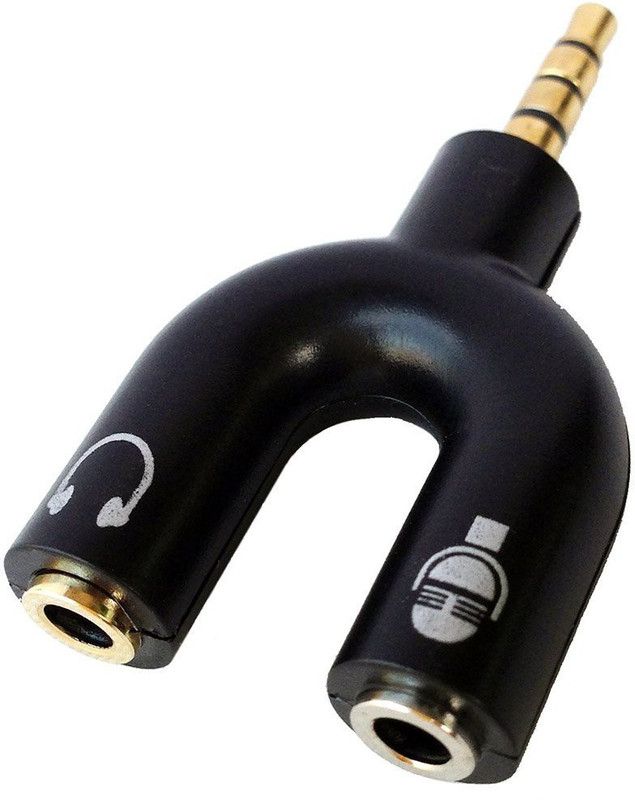 OYD Black 3.5mm U-Shape Earphone Headphone Audio Splitter Converter Adapter Phone Converter  (Android, iOS)