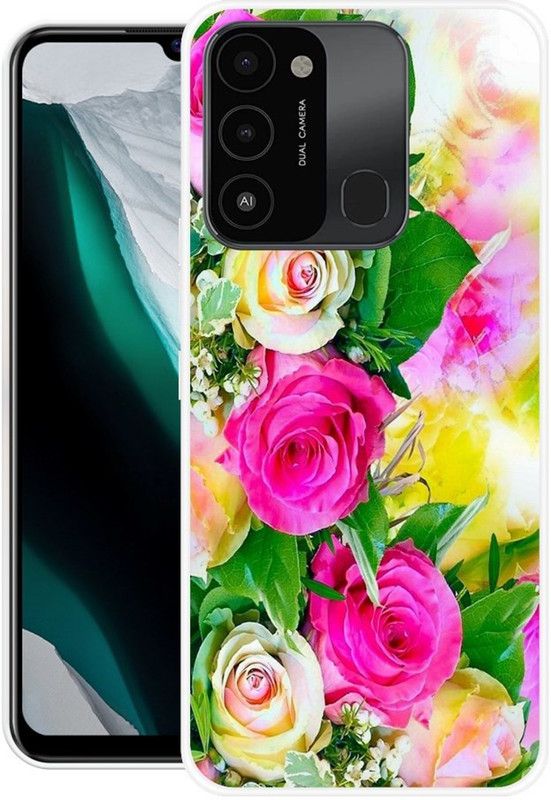 BLUEZAP Back Cover for Tecno Spark 8c  (Multicolor, Grip Case, Silicon, Pack of: 1)