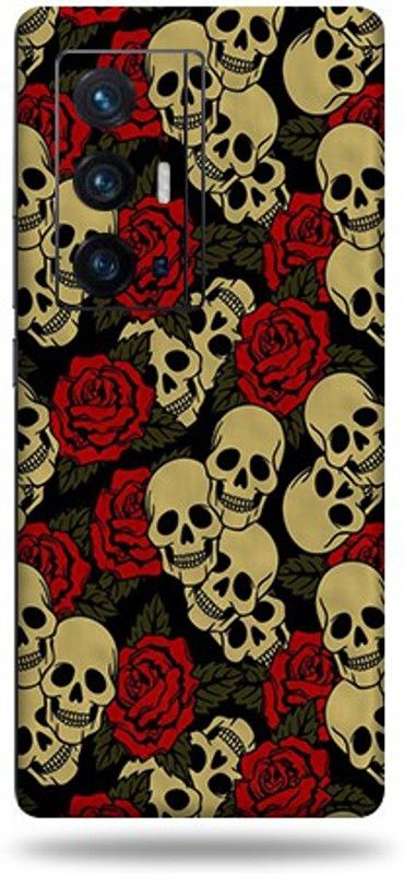 CLAXA Skull&Roses Vivo X 70 Pro plus Back Skin Guard, Skull&Roses Mobile Skin  (Skull&Roses Skin With Super matte finish)