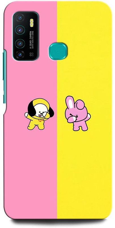 INTELLIZE Back Cover for Infinix Hot 9 BT21, BTS, PINK, YELLLOW, CUTE, CHIMMY  (Multicolor, Hard Case, Pack of: 1)