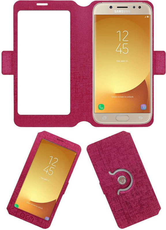 ACM Flip Cover for Samsung Galaxy J5 Pro  (Pink, Cases with Holder, Pack of: 1)