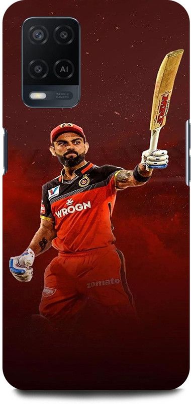 JUGGA Back Cover for OPPO A54, CPH2239, VIRAT, KOHLI, INDIAN, PLAYER, CRICKETER, RCB  (Red, Hard Case, Pack of: 1)