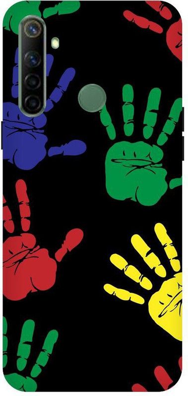 URCHIN Back Cover for Realme5i hands, colour, holi, colourfull, dark, black  (Multicolor, Shock Proof, Pack of: 1)