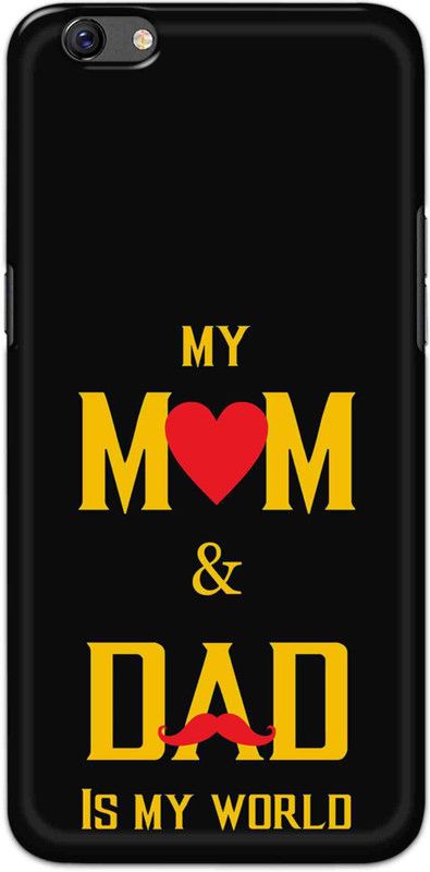 NDCOM Back Cover for OPPO F3 Mom Dad Is My World Printed  (Multicolor, Hard Case, Pack of: 1)