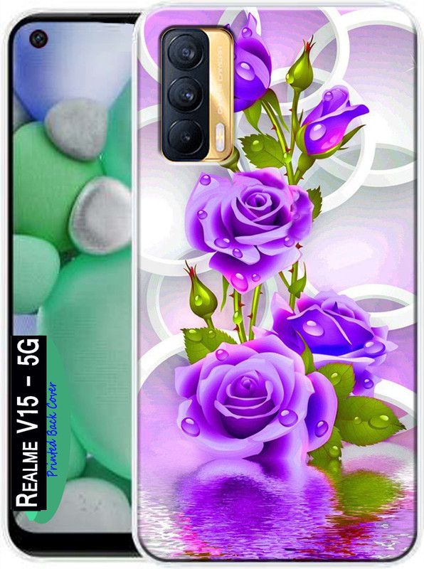 HEXAcase Back Cover for Realme V15 (5G)  (Purple, Green, Dual Protection, Silicon, Pack of: 1)