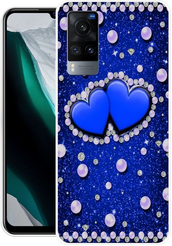 BLUEBUG Back Cover for Vivo X60  (Blue, Grip Case, Silicon, Pack of: 1)