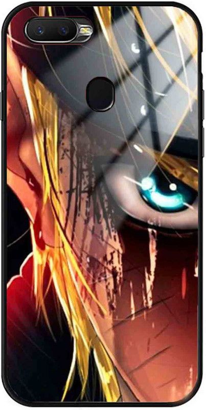 NDCOM Back Cover for OPPO A5s Naru Half Face Printed Glass Case  (Multicolor, Grip Case, Pack of: 1)