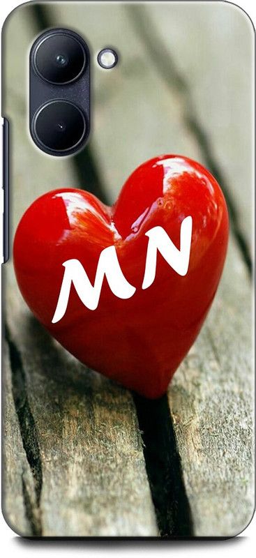 INDICRAFT Back Cover for Realme C33, RMX3624 M N, M LOVES N, NAME, ALPHABET, MN LOVE, HART, BLUE  (Multicolor, Shock Proof, Pack of: 1)