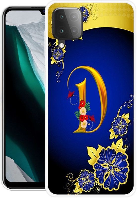 NEVYZAP Back Cover for Samsung Galaxy F62  (Blue, Gold, Grip Case, Silicon, Pack of: 1)