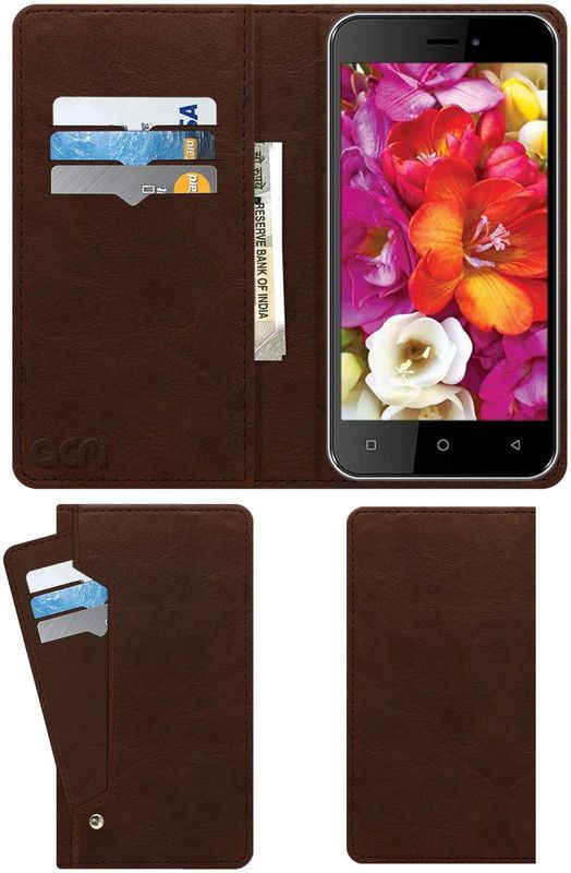 ACM Flip Cover for Karbonn Titanium Vista 4g  (Brown, Cases with Holder)