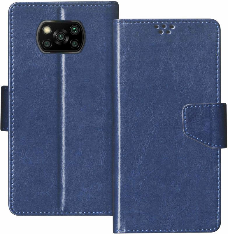 SBMS Flip Cover for POCO X3/POCO X3 Pro  (Blue, Shock Proof, Pack of: 1)