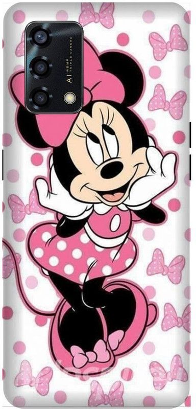 3D U PRINT Back Cover for OPPO F19s (4G),CPH2223 mickey,minnie,mouse,pink,  (Pink, Waterproof, Pack of: 1)