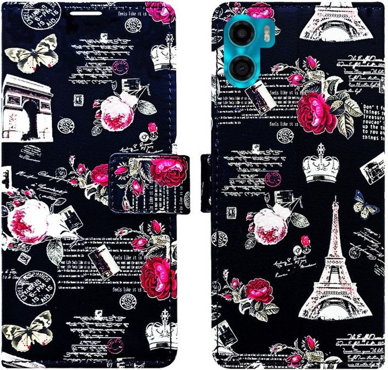 AD Enterprises Flip Cover for Motorola e32 in High Quality Material  (Black, Magnetic Case, Pack of: 1)